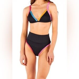 SALITRADA Bikini (2 pieces) black with colors SIZE S
